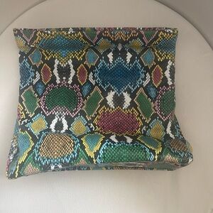 Colorful Snake Print Clutch